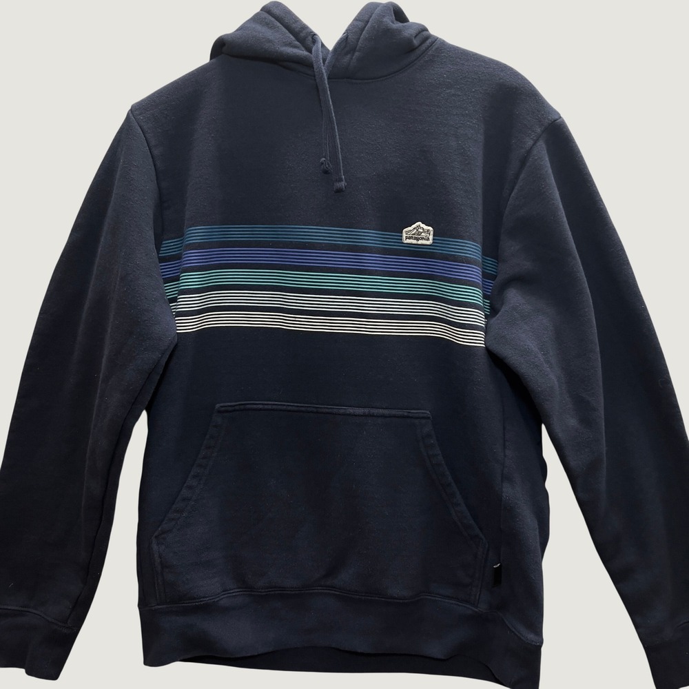 Patagonia P-6 Logo Uprisal Hoody Mens Medium Navy Blue Hoodie